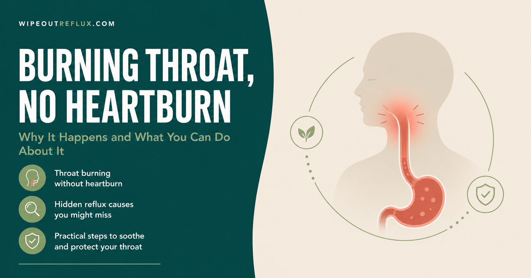 Burning throat, no heartburn