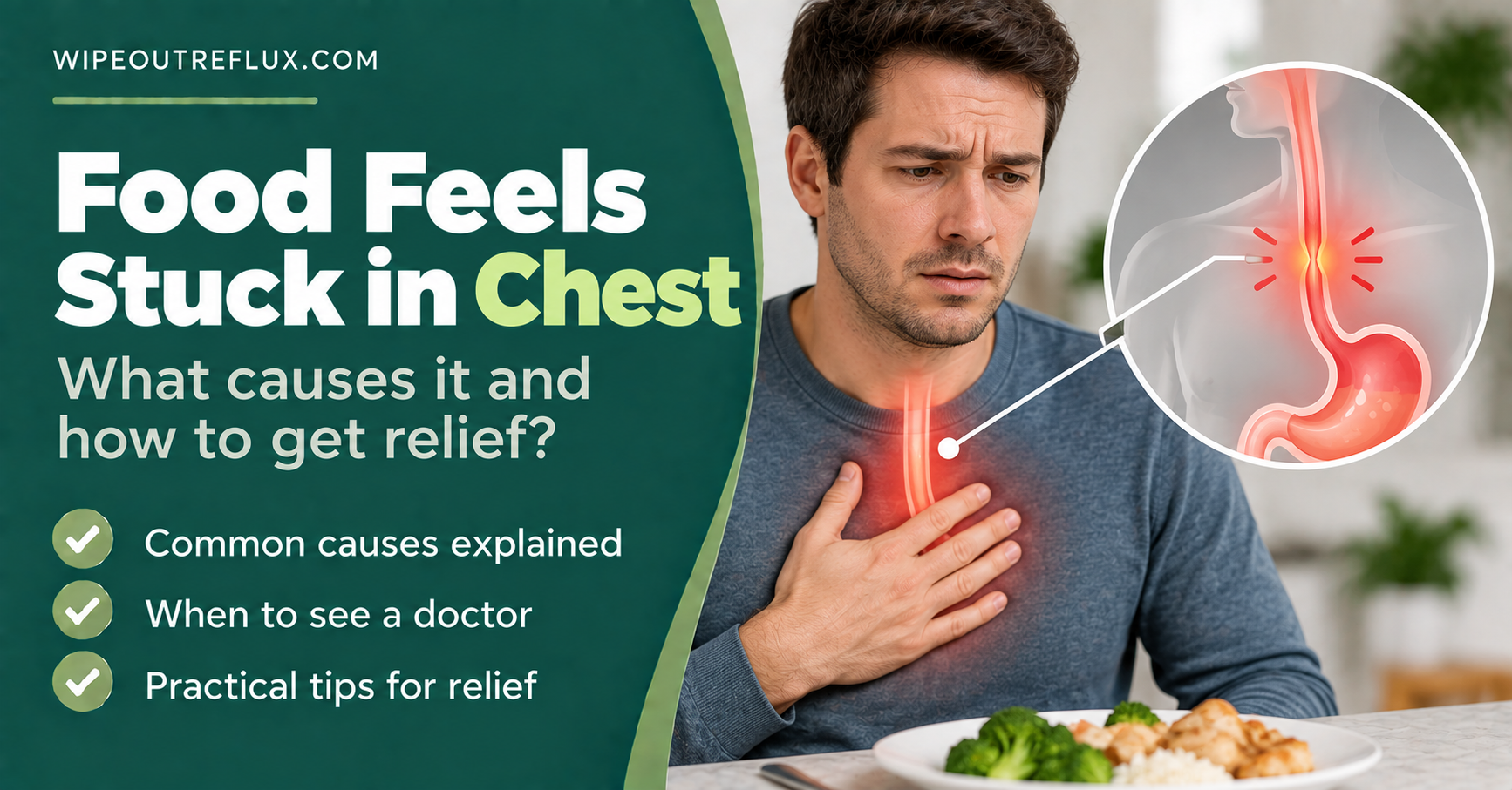 Food feels stuck in chest
