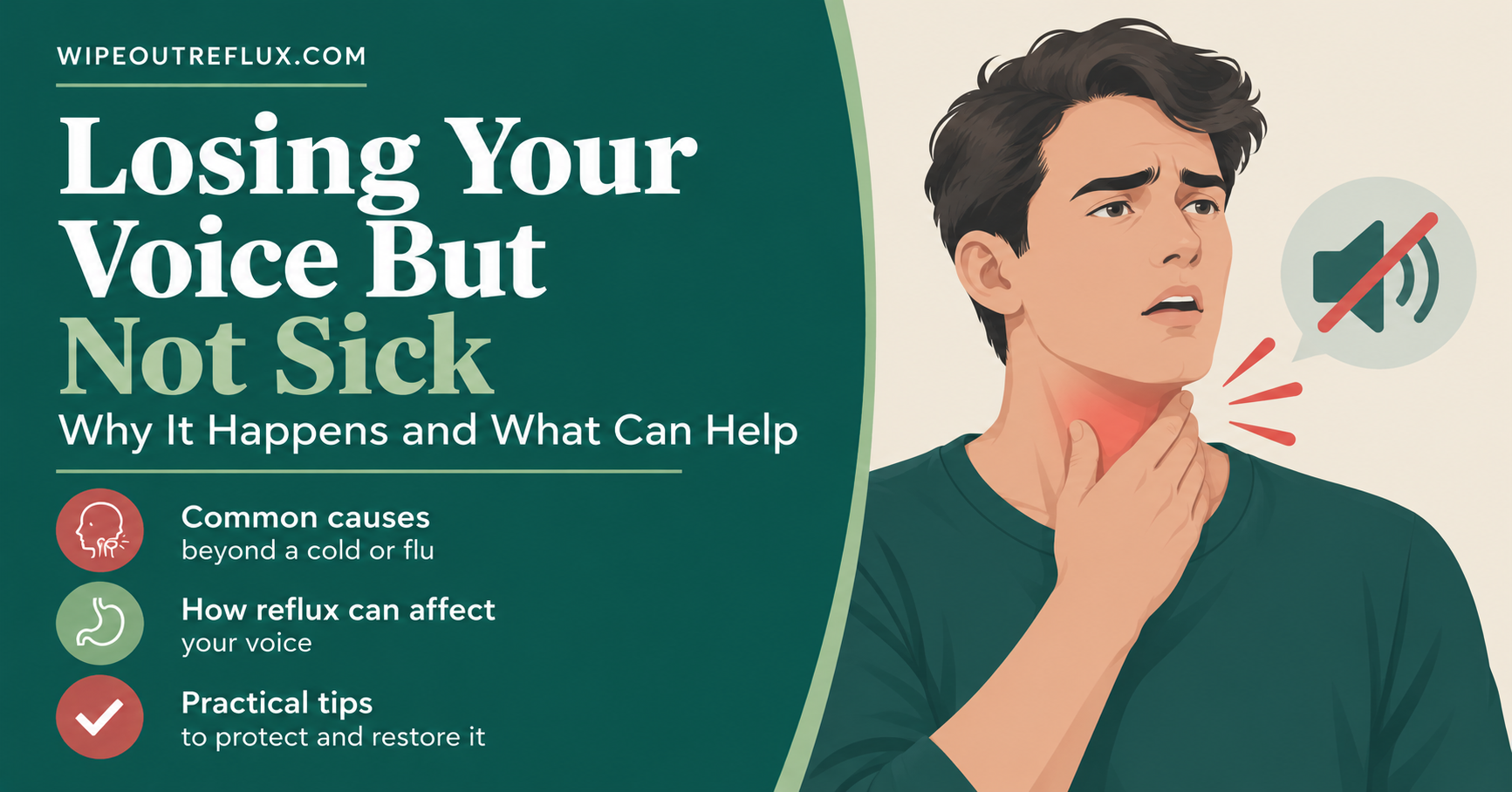 Losing your voice but not sick